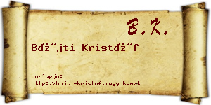 Bőjti Kristóf névjegykártya
