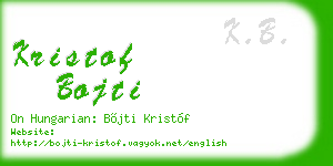 kristof bojti business card